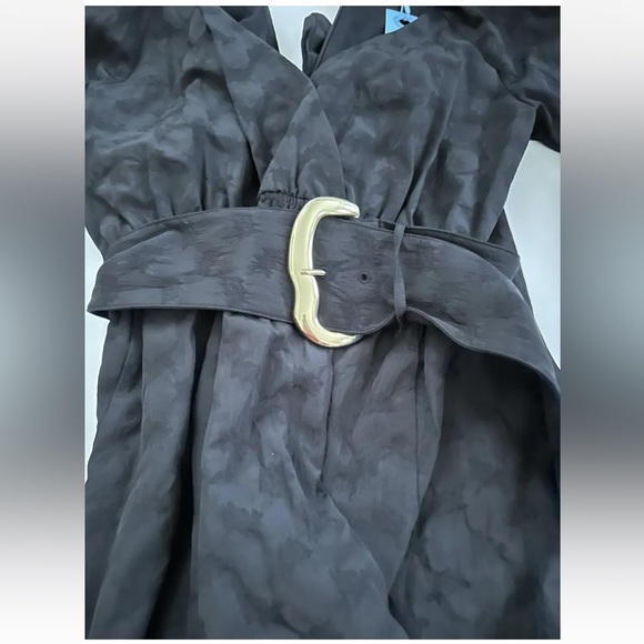 Tanya Taylor Talisia Jumpsuit with Belt in Black with Gold Buckle NWT- Size XS - Picture 8 of 12